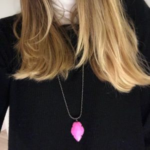 Kendra Scott Corla necklace, magenta and gunmetal
